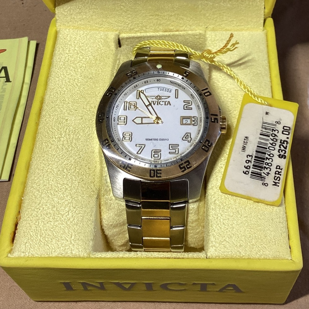 Invicta Specialty Men 44mm Stainless Steel Gold Model 6693 - Quartz Men's Watch